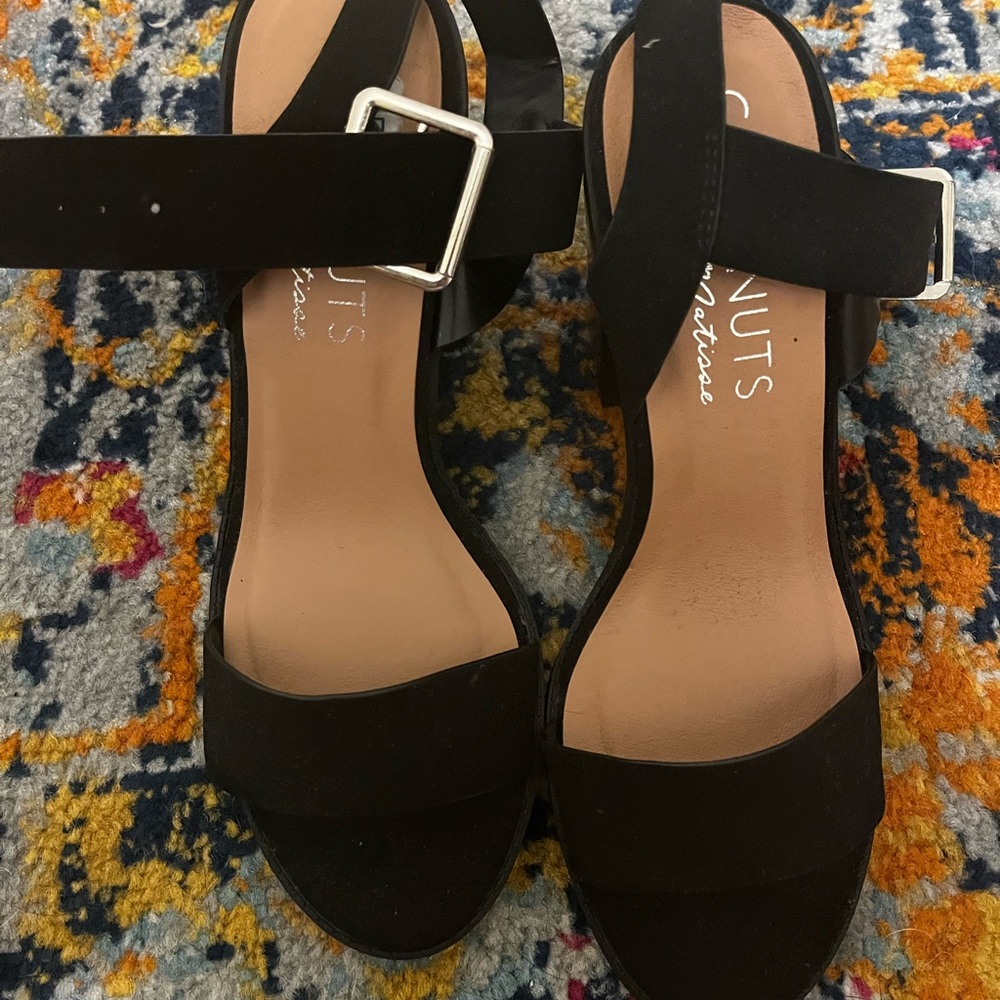 Black heeled sandals